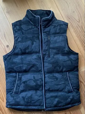 다운 베스트 4L 그레이/블랙 카모플라쥬