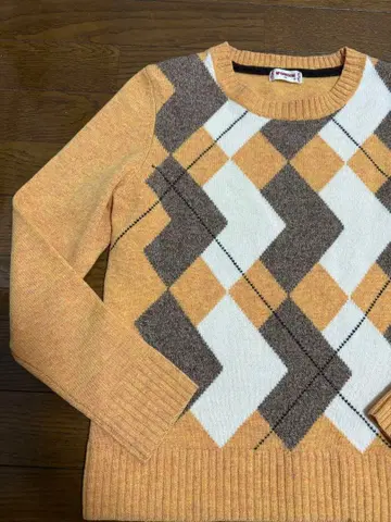 맥레거 아가일 무늬 니트 스웨터 M 여성용 고급 깔끔 미마녀