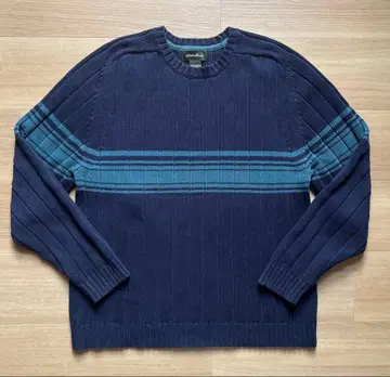 [ 레어 ] 90s Eddie Bauer 크루넥 스웨터 리브 편직