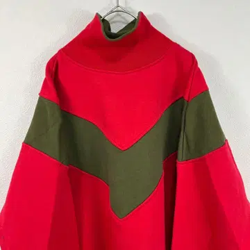 90s cheetah 패널 컬러 맨투맨 빨간색