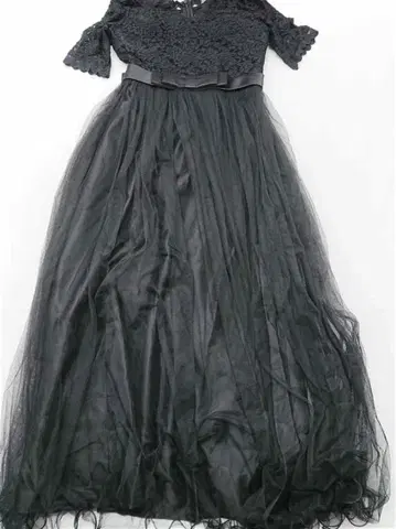 큐이인 cy88136 레이스 절개 롱 드레스 블랙 계열 M 사이즈