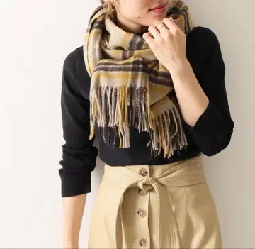 Noble 캐시미어 체크 스톨