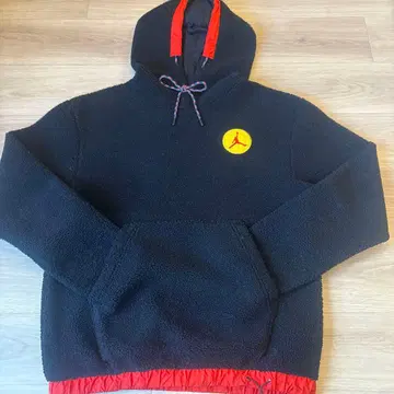 Jordan 플리스 후드티 M 블랙/빨간색