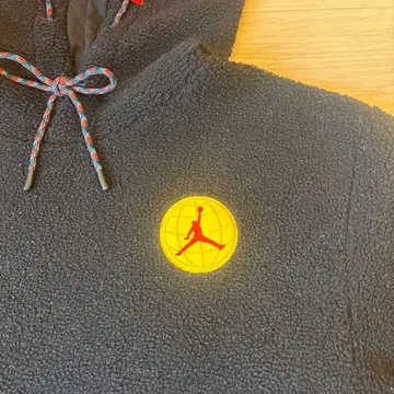 Jordan 플리스 후드티 M 블랙/빨간색