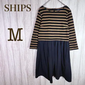 쉽스 도킹 원피스 보더 절개 노카라 M 상당 봄/가을