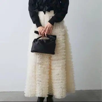 휘핑 튤 캉캉 스커트 아이보리 프라네 frene