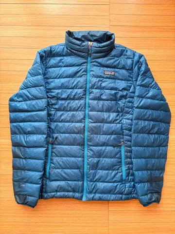 블루 퀼팅 다운 자켓