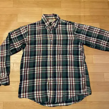 90s L.L.Bean 체크 셔츠 크리스마스 컬러