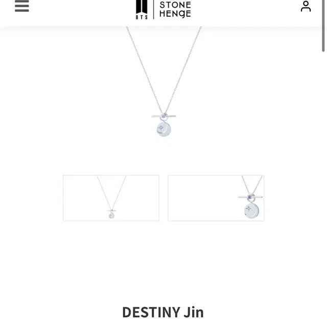 BTS 진 x destiny 은 목걸이 미개봉 새상품