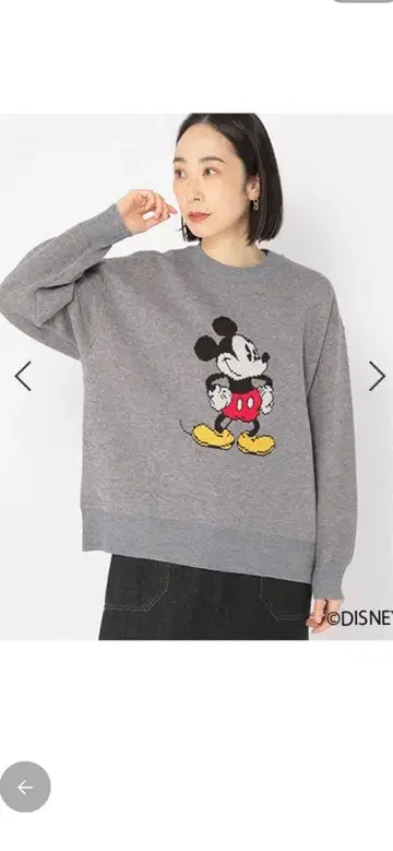 미키 자카드 니트 풀오버 F 사이즈 그레이