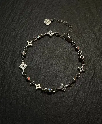 실버 925 별 모양 다이아몬드 팔찌