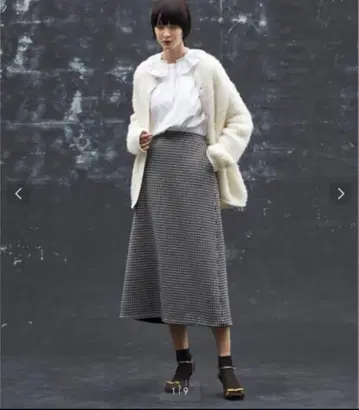 드로어 하운드투스 체크 플레어 스커트