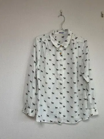 AMUSER 말 프린트 긴팔 셔츠