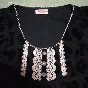 에밀리 템플 큐트 트럼프 무늬 원피스 반팔 블랙