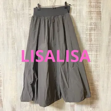 택 포함 새상품 LISALISA 아시야 벌룬 플레어 롱 스커트 그레이