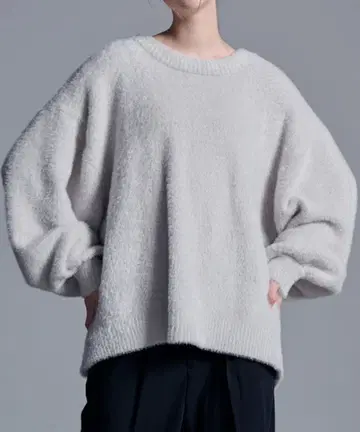 Loose/루스 볼륨 슬리브 오버 샤기 니트