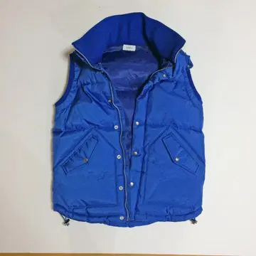 FAHBLE 다운 베스트 M 블루 일본제 더블 지퍼