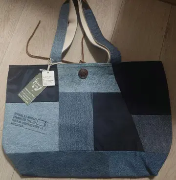 미사용 택 포함 BAYFLOW 데님 패치워크 토트백