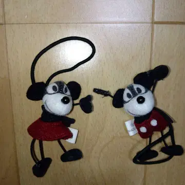 초레어 상품 쇼와 레트로 미키 미니 봉제 인형 머리끈 디즈니 스토어