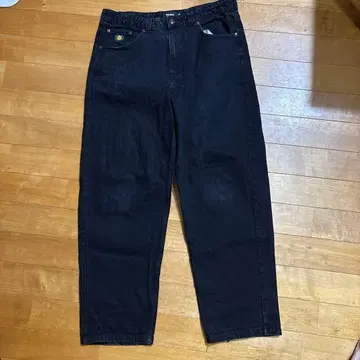 Theories 배기 데님 블랙 34