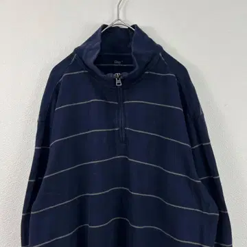 [ 상품명 ] gap 갭 보더 하프 지퍼 맨투맨 네이비