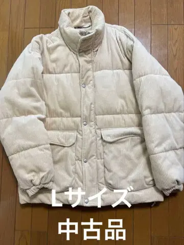 ZARA 코듀로이 다운 자켓 베이지