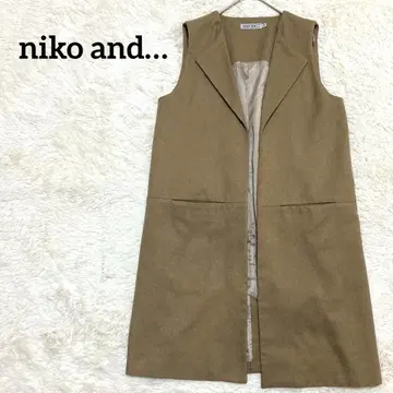 니코앤드 롱 베스트 지레 브라운 슬리브리스 레이어드 어른스러운 깔끔함