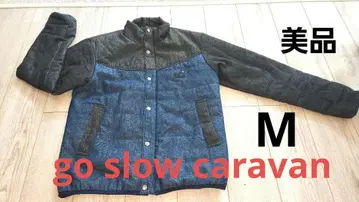새상품급 go slow caravan 데님 충전솜 블루종 다운 자켓 M
