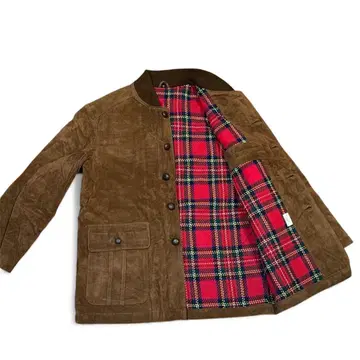 폰티악 스웨이드 느낌 자켓 타탄 체크