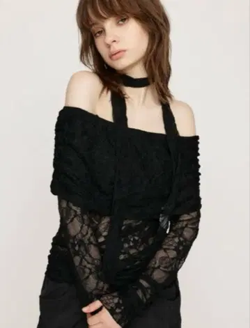 SLY 레이스 오프숄더 상의