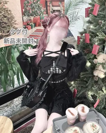 HONEY MEW 빅 리본 샤기 앙상블 상의 미셸 마카롱