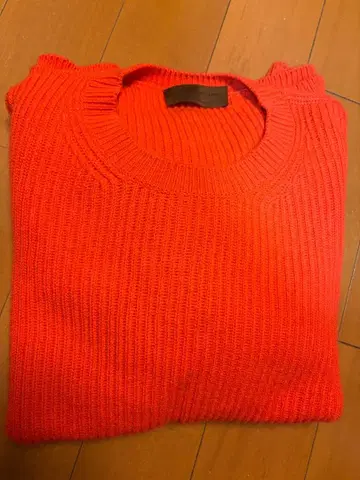 투모로우랜드 오렌지 리브 니트 스웨터 S 사이즈