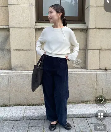 nugu plain 스트레이트 핏 코듀로이 팬츠