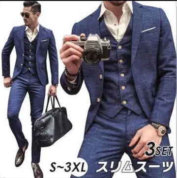 네이비 슬림 수트 3세트