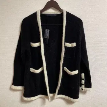 마르티니크 martinique 울&모헤어 혼방 긴팔 가디건 블랙