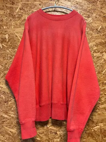 CAMBER 캠버스 맨투맨 빨간색 리버스 위브 페이드