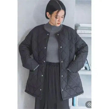 [ 새상품급 ] A part by 퀼팅 노카라 자켓 블랙