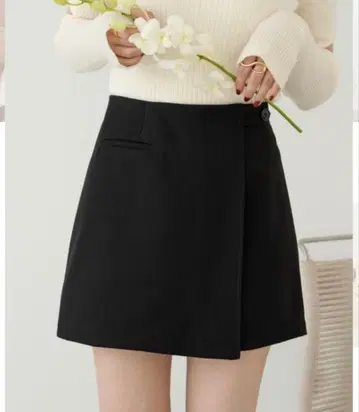 hihari 랩 미니 스커트 블랙