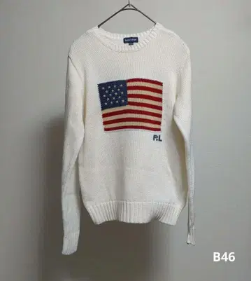 랄프 로렌 성조기 화이트 니트 나이가이