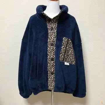 새상품 니들워크 복슬복슬 보아 자켓 NEEDLEWORKS 레오파드 무늬