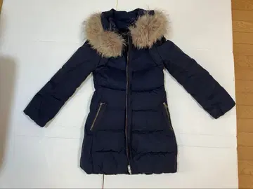 네이비 퍼(fur) 부착 다운 자켓