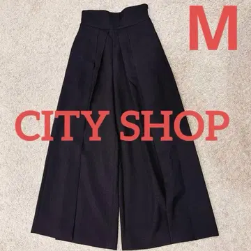 새상품급 CITY SHOP 와이드 팬츠 플레어 팬츠 블랙 M 턱