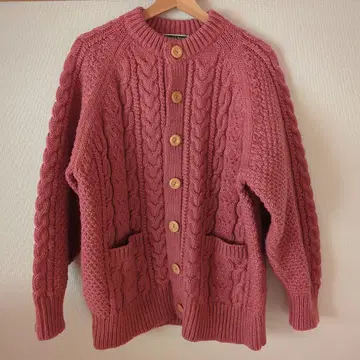 미사용 프릭스스토어 피셔맨 니트 가디건 핑크