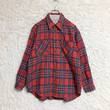 체크 셔츠 플란넬 셔츠 (11R) 여성 빈티지 y2k 빨간색