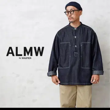 ALMW U.S.ARMY 밴드 카라 데님 풀오버