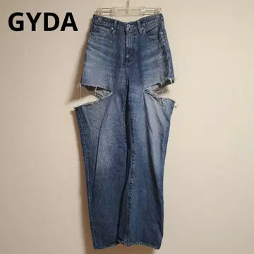 제이다 하이웨스트 BOTH SIDE RIPPED 스트레이트 와이드 데님