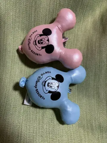 디즈니 미키 벌룬 키링 2개 핑크 파랑