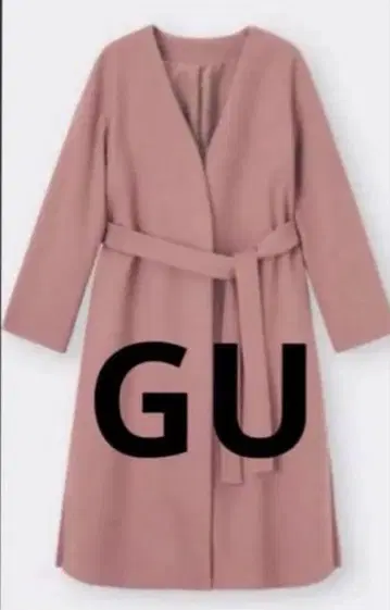 GU 더블 페이스 노카라 코트