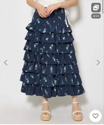 저스트 허리 티어드 맥시 스커트