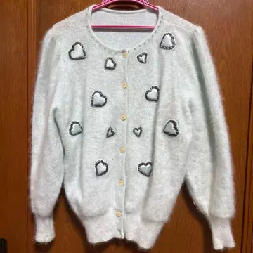 하트 자수 긴팔 가디건
